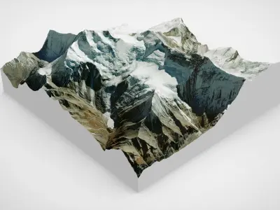 Mountain landscape Dhaulagiri Himalayas Nepal 3D model