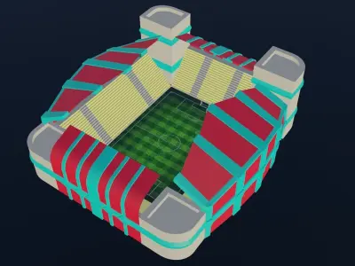Football Stadium - Liverpool Low-poly 3D model