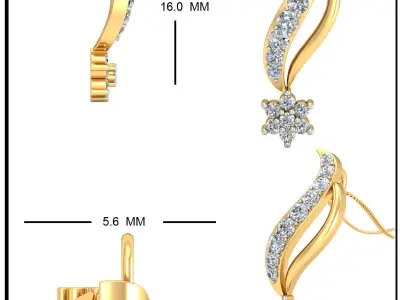 Solitaire Women Pendant 3dm STL OBJ FBX Renders Details 3D print model 48