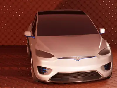 Tesla Model X electric car Low-poly 3D model