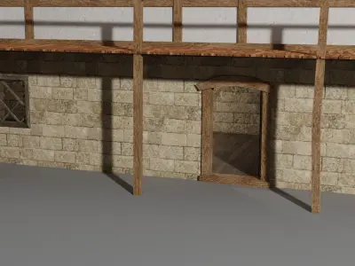 Medieval house Free low-poly 3D model 4