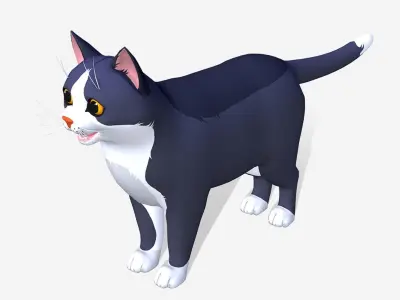 Cartoon Cats pack 2 Low-poly 3D model