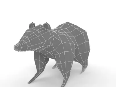 low-polys badger Low-poly 3D model
