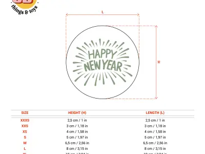 Happy New Year - Cookie Cutter Clay - Many Size  3D print model