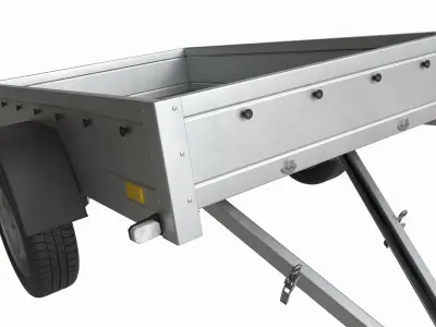 Single axle car trailer 3D model