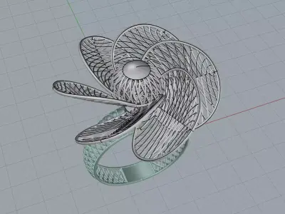 Ultra Vision Ring Gold Jewelry 3D print model shop