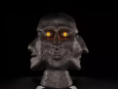 Faces Oracle Art Sculpture Free low-poly 3D model