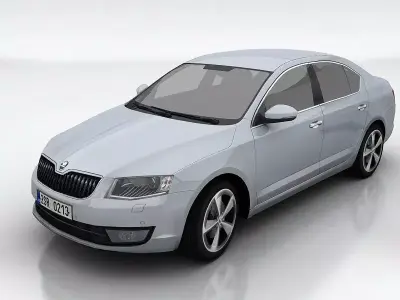 Skoda Octavia 3 liftback Low-poly 3D model