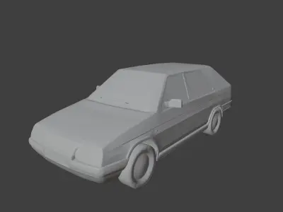 SKODA FORMAN CIVIL CAR LOW POLY car Low-poly 3D model