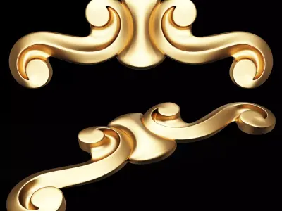 Carved Plaster Molding Decoration 028 Low-poly 3D model
