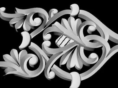 Central decor ornament for furniture 3D model 284