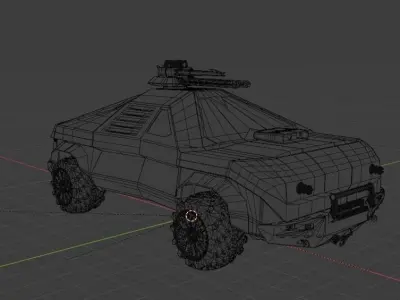 Buggy 1 armored vehicle in desert 3D model
