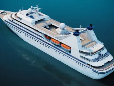 Luxury Cruiseship Low-poly 3D model