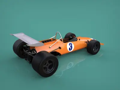 F1 - Mclaren 1969  Low-poly 3D model