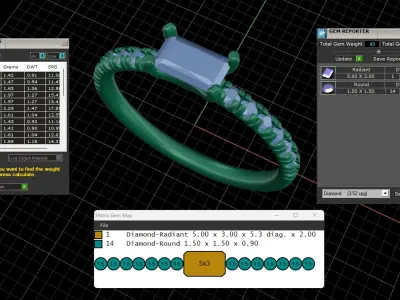 Engagement princess diamond ring 3D print model