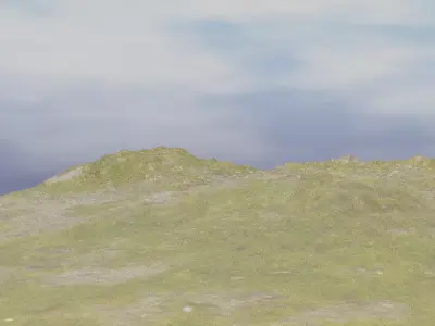 Grassy Mountain Terrain Free low-poly 3D model