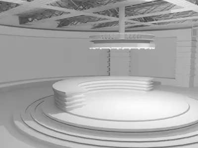 TV Studio News - No Material Low-poly 3D model