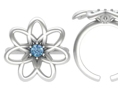 3d-model flower ring  3D print model