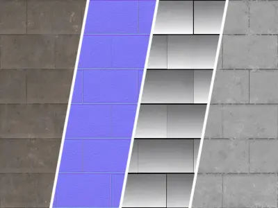 Roof Tile Materials 102- Concrete Roofing - Sbsar Seamless Pbr  Texture