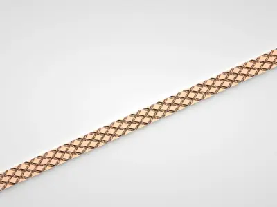 High Jewelry Plain Gold Bracelet 3dm stl renders details 3D print model