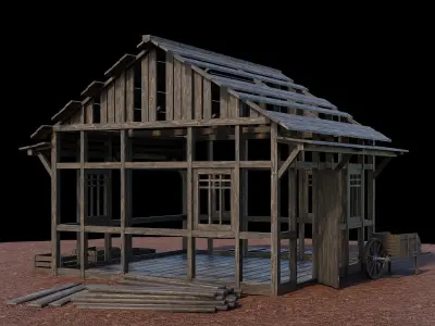 Medieval Village Asset 22- 4K Textures Game Ready Low-poly 3D model
