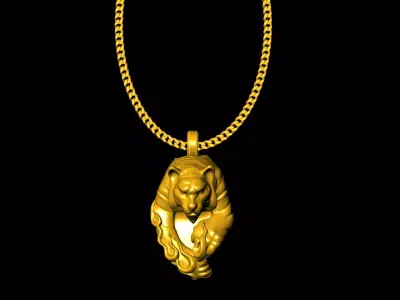 Tiger pendant charms - one inch pendant  3D print model
