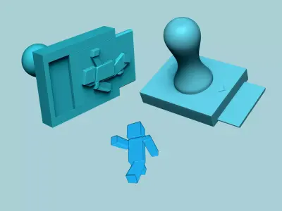 Stamp 91 - Minecraft Player - Fondant Decoration Maker Toy 3D print model