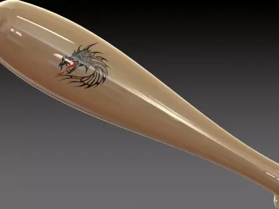 baseball bat with design Free 3D model