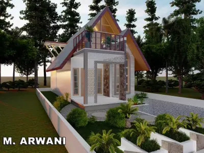 DESAIN RUMAH UNIK 3D model