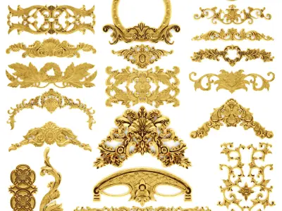 Cartouches SET 34 3D model