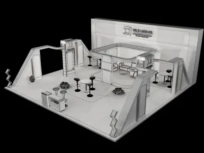 Booth Exhibition Stand a483  3D model