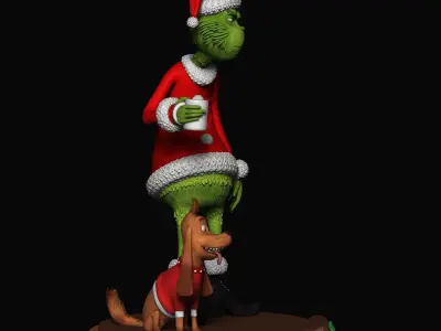 Grinch s Morning Coffee  Holiday Grump 3D Print Set 3D print model