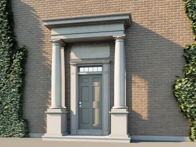 Portico Entrance Porch Door Surround with Columns Tuscan Order 3D model
