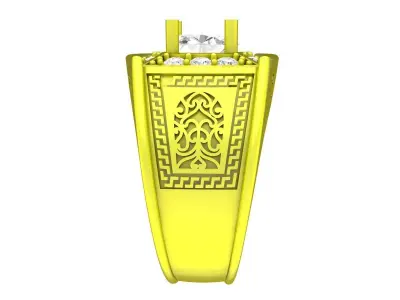 A7645 Korean Style Diamond Art Men Ring 3D Model 3D print model