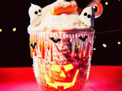 Luxy Boo Milkshake  A sweet bite of spooky luxury  Low-poly 3D model