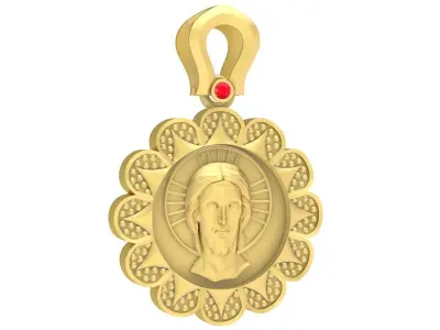Luxury Guanyin Pendant with Floral Frame  3610 3D print model