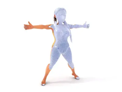 Shiny Gold Swimsuit Character model pack Low-poly 3D model