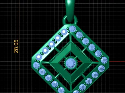 MOISSANITE LUXURY PENDANT 3D PRINTABLE MODEL 3D print model