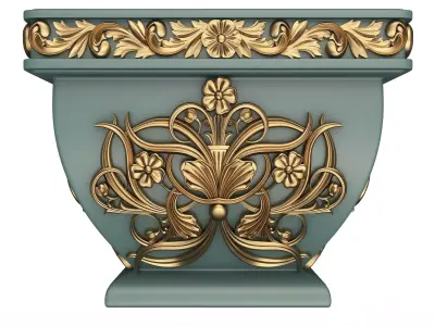 Flower Pot 02 Green Low-poly 3D model