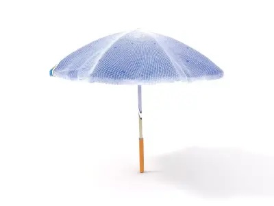 Striped Umbrella model pack Low-poly 3D model