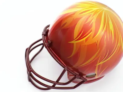 Football helmet flames 3D model