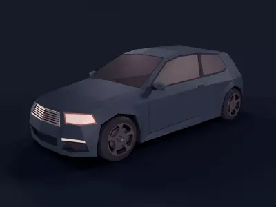 Cartoon Car LOW POLY - Generic Low-poly 3D model