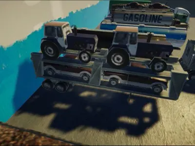 12 Low Poly Trucks collection Low-poly 3D model