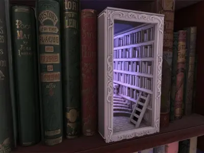 Library Booknook 3D print model