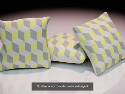 Contemporary colourful cushion designs 3D Model Collection