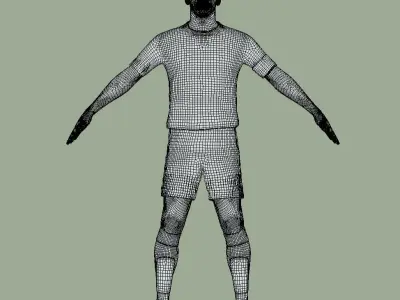 A-Pose rigged Messi Barcelona 3D model