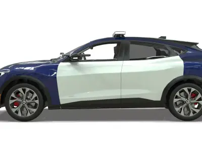 Police Interceptor SUV midpoly 3D model