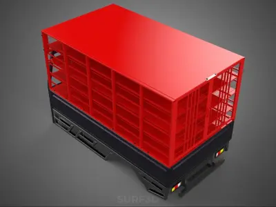 POULTRY CHICKENS CARRIER RACK FENCE CAGE CARGO TRUCK PICKUP CAR 3D model