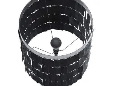 Silver Lamp with Fabric Shade 3D model