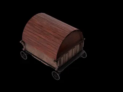 Transport horse medieval Low-poly 3D model